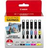 imageCanon CLI251 Genuine 5 Color Value Pack Compatible with MG7520 MG5620 and MG6620 PrintersPack