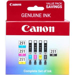 imageCanon CLI251 BKCMY 4PK Compatible to MG6320 iP7220 MG5420 MX922 MG7120 MG6420 MG5520 iX6820 iP8720 MG7520 MG6620 MG5620