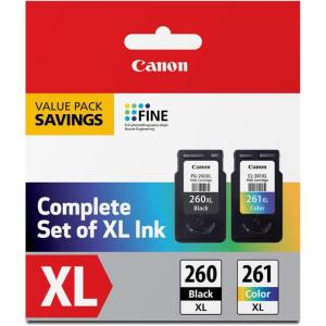 imageCanon PG260 XL  CLI261 XL Genuine Ink Value Pack 2 Cartridges Compatible with TS5320 TR7020