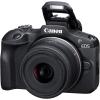 imageCanon EOS R100 Mirrorless Camera RFS1845mm F4563 is STM Lens Kit 241 Megapixel CMOS APSC Sensor 4K Video RF Mount BlackEOS R100 wRFS1845mm  RFS55210mm