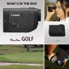 imageCanon PowerShot Golf Digital Laser Rangefinder Digital Zoom Magnify 6X to 12x Builtin Slope Correction Photo and Video Camera Capabilities IPX4 Equivalent Water Resistant Black