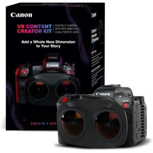 imageCanon EOS R5 C RF24105mm F4 L is USM Lens Kit 8K60P FF Sensor Pro CinemaPhoto Camera RF Mount Internal RAW 8K HDMI RAW Out 4K2K Oversampling Compact Lightweight Design Dual Pixel CMOS AFR5 C VR Content Creator Kit RF52mm F28 L Dual Fisheye Lens