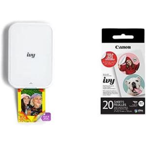 imageCanon Ivy 2 Mini Photo Printer Print from Compatible iOS ampamp Android Devices StickyBack Prints Blush PinkWhite